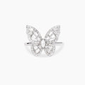 Anello in argento con farfalla in zirconi