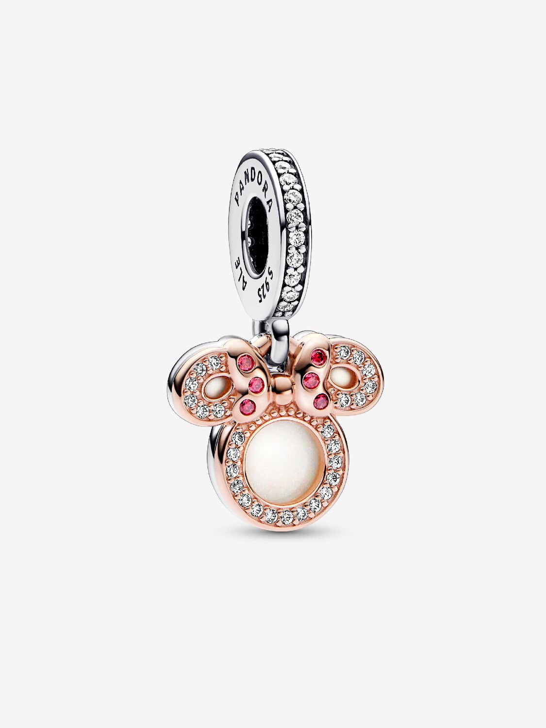 Disney, Minnie, Pendente "Mom you are my best friend" Argento Sterling 925, Placcatura in Oro Rosa 14k