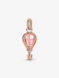 Charm Pendente Mongolfiera Rosa Placcatura in Oro Rosa 14k