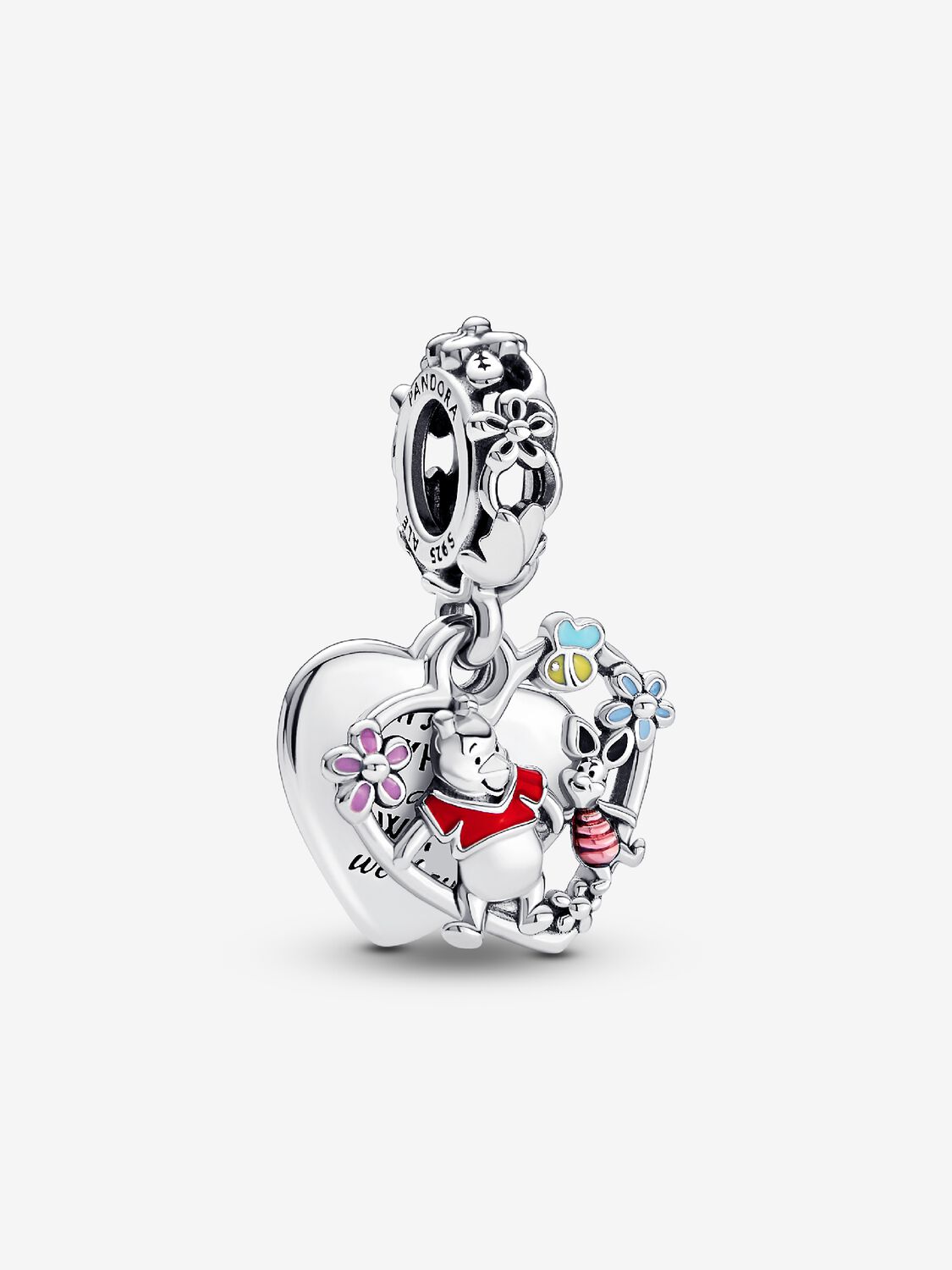 Charm pendente Disney, Winnie the Pooh, Pendente Winnie e Pimpi Argento Sterling 925