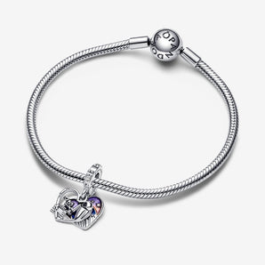 Disney, Wall-E, Pendente a Cuore Eve e Wall-E che si illumina al buio Argento Sterling 925