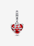 Disney, Mickey e Minnie, Cuore in Vetro di Murano Argento Sterling 925