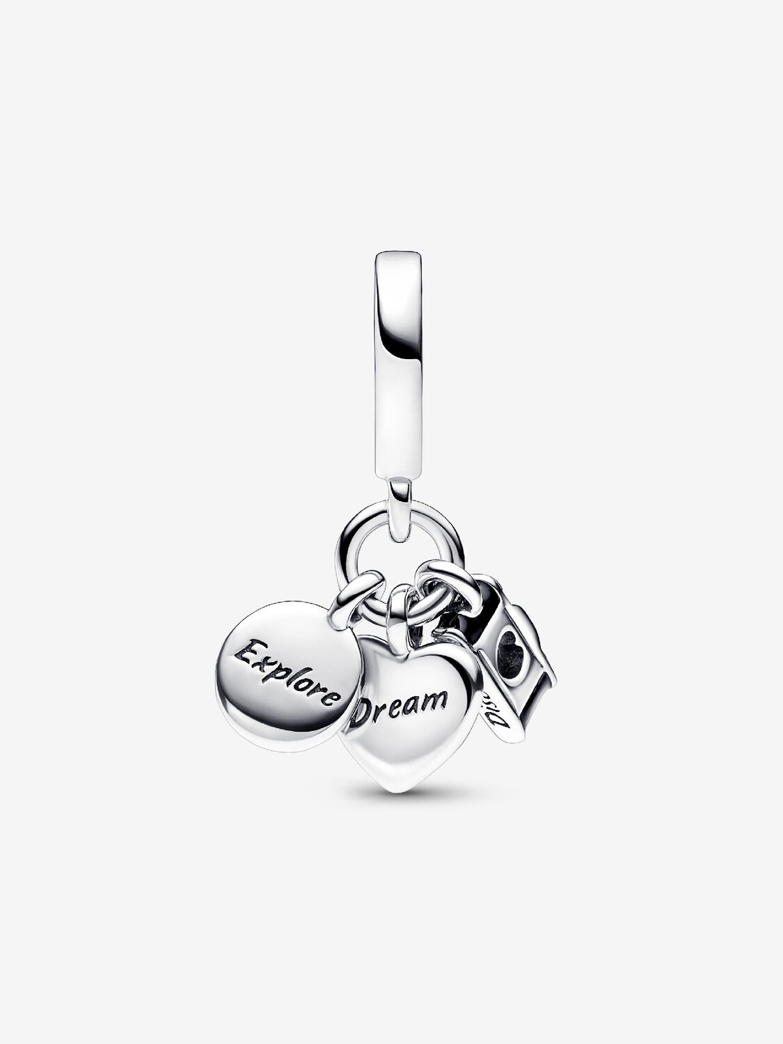 Charm Pendente Fotocamera, Cuore e Bussola Argento Sterling 925