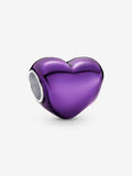Pandora charm Cuore Metallico viola