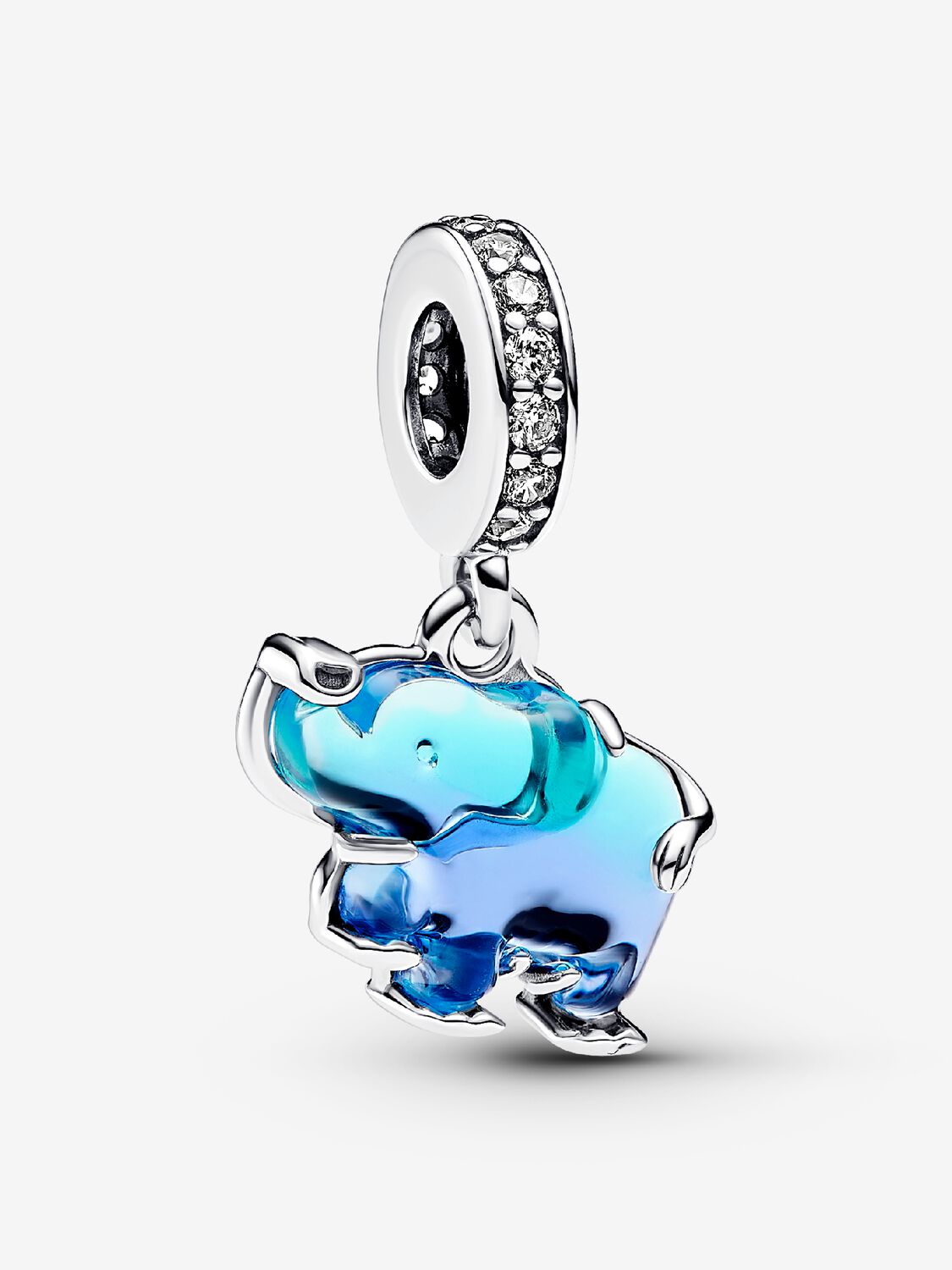 Pandora charm pendente Elefante Vetro Murano blu