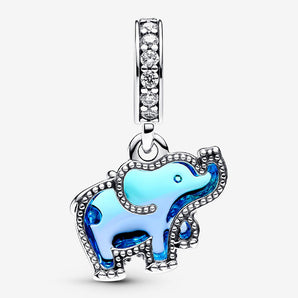 Pandora charm pendente Elefante Vetro Murano blu