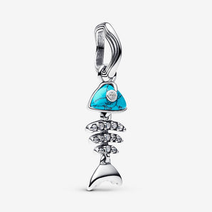 Charm Pendente Lisca Di Pesce Turchese Argento Sterling 925