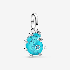 Charm Pendente Conchiglia Vetro di Murano Turchese Argento Sterling 925