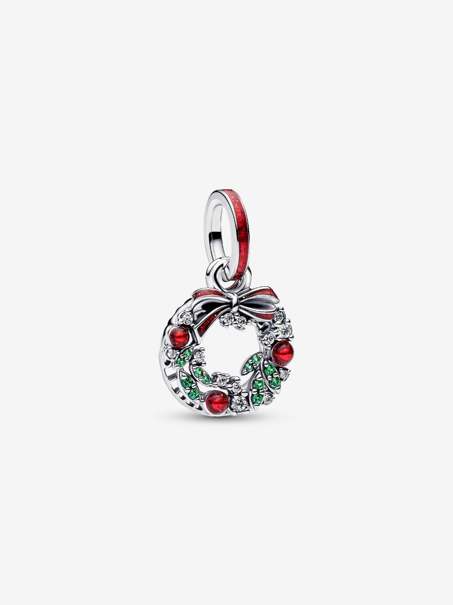 Charm Pandora Pendente Doppio Ghirlanda di Natale Argento Sterling 925