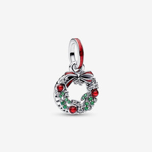 Charm Pandora Pendente Doppio Ghirlanda di Natale Argento Sterling 925