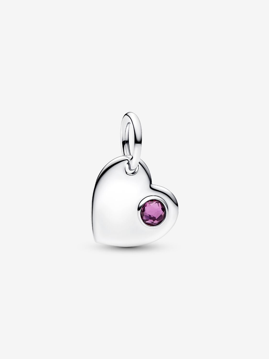 Charm Pendente Pandora Cuore con Pietra Viola Febbraio Argento Sterling 925