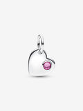 Cuore con Pietra Rosa Scuro | Argento 925