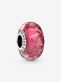 Charm Vetro di Murano Fantasia Rosa Argento Sterling 925