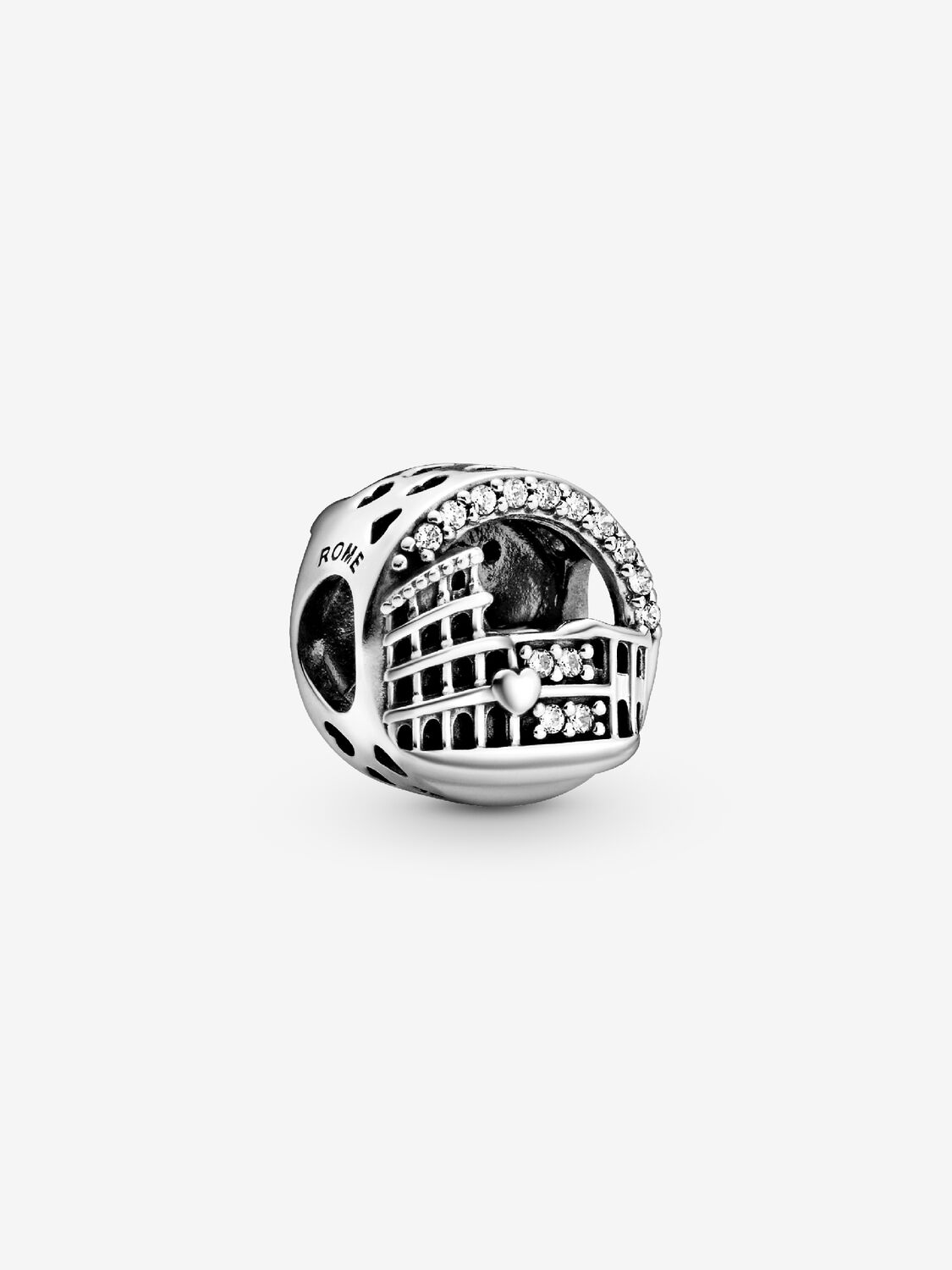 Charm Openwork stile Colosseo di Roma Argento Sterling 925