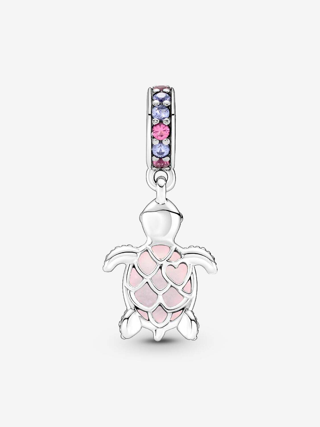 Pandora charm Tartaruga Marina Vetro di Murano rosa