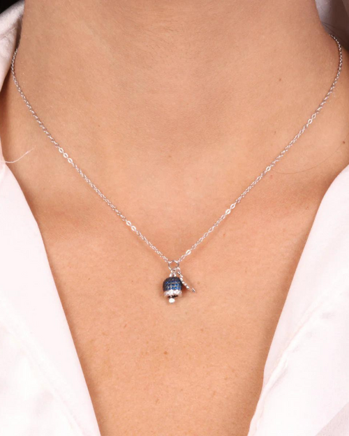AMO CAPRI COLLANA ARGENTO CAMPANELLA BLU