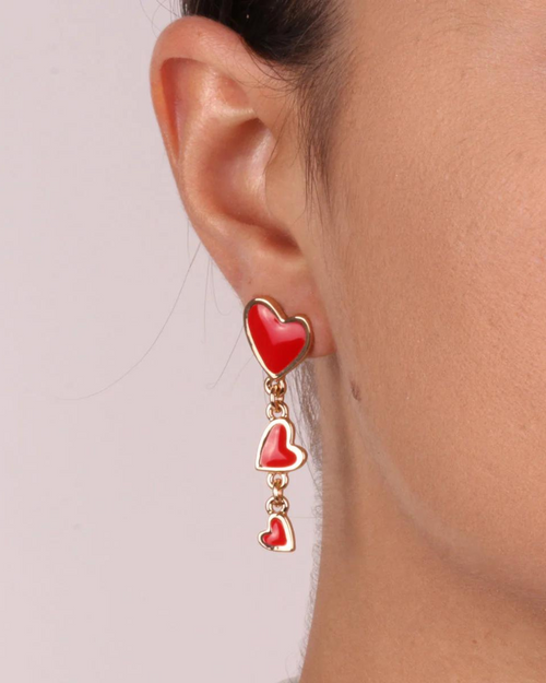 Amo Capri orecchini lunghi 3 cuori