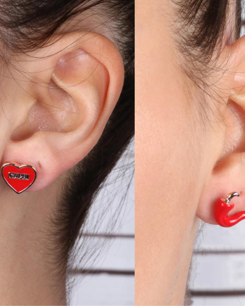 Amo Capri orecchini Peperoncino Cuore