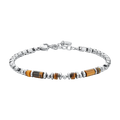 BRACCIALE UOMO IN ACCIAIO PIETRA OCCHIO DI TIGRE