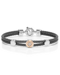 BARAKA'BRACCIALE GRIGIO DOPPIO FILO PVD ROSE