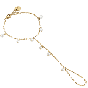 BRACCIALE BACIAMANO DONNA IN ACCIAIO CON PERLE BIANCHE