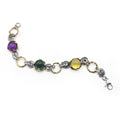 Bracciale in argento e bronzo con pietre idrotermali colorate