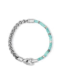 Bracciale acciaio e pietra turchese 