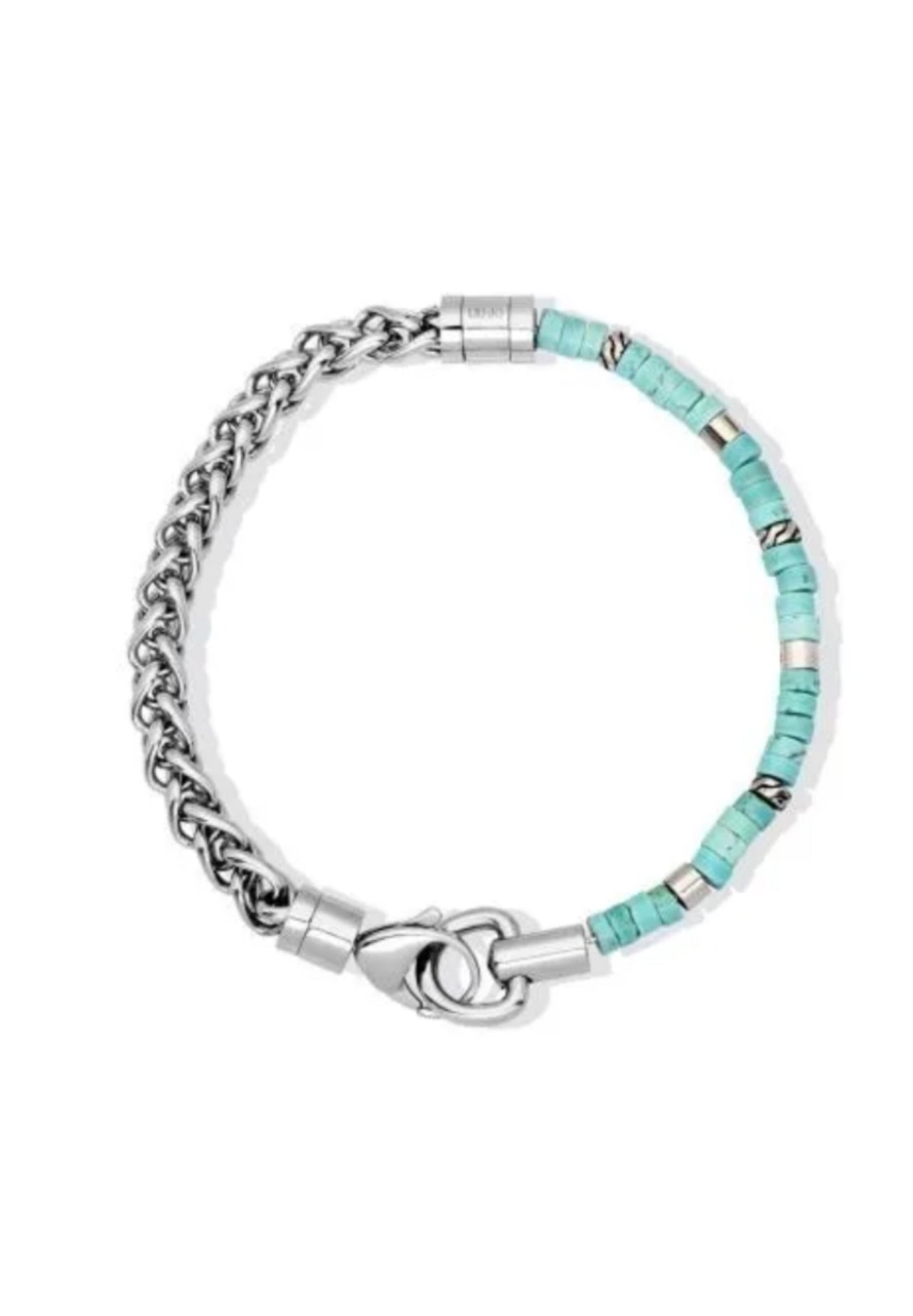 Bracciale acciaio e pietra turchese 