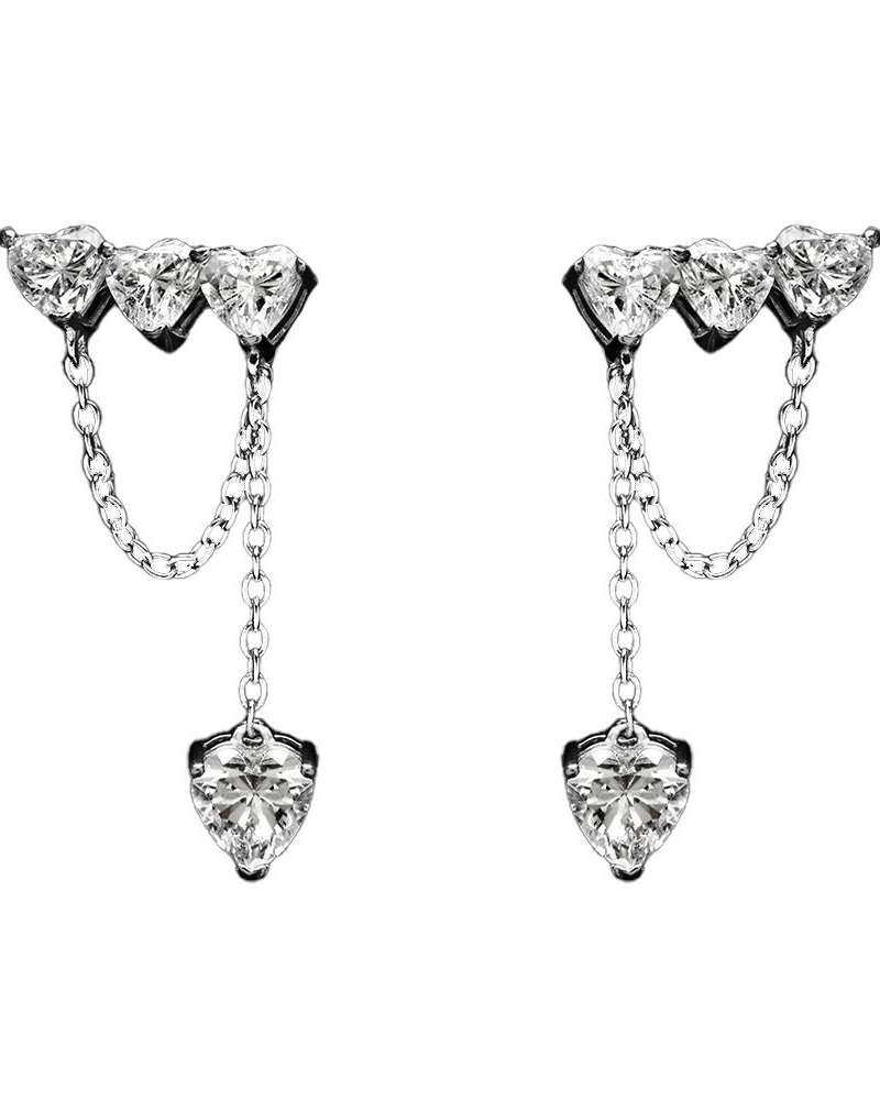 CHIARA FERRAGNI ORECCHINI ARGENTO PENDENTI CUORE