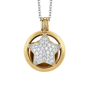 COLLANA CHIAMA ANGELI IN ACCIAIO CON STELLA CON CRISTALLI BIANCHI