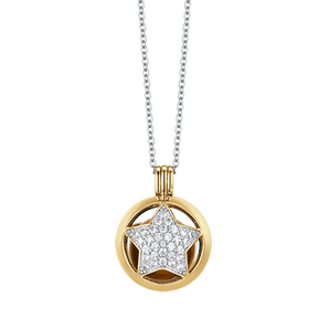 COLLANA CHIAMA ANGELI IN ACCIAIO CON STELLA CON CRISTALLI BIANCHI