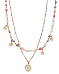 Dvccio collana Iris argento 925 placcato oro rosa 24Kt lettera C