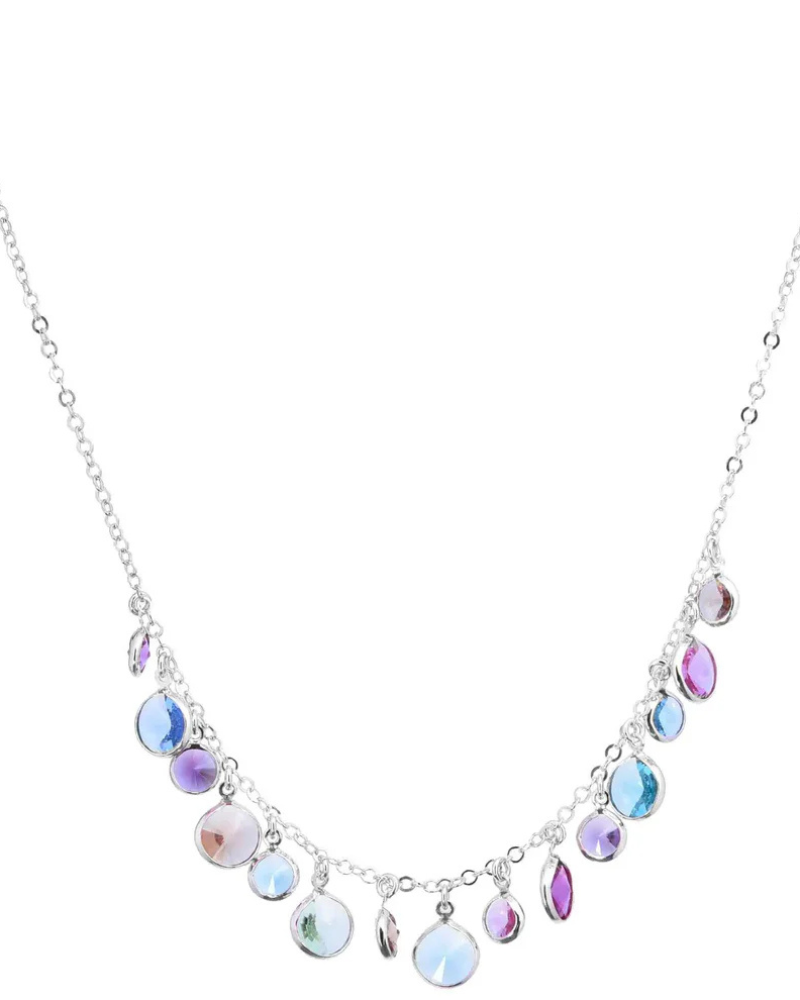 Dvccio collana Jordan Argento 925 e Cristalli pendenti