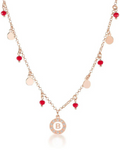 Dvccio collana Venere argento 925 placcato oro rosa 24Kt lettera B