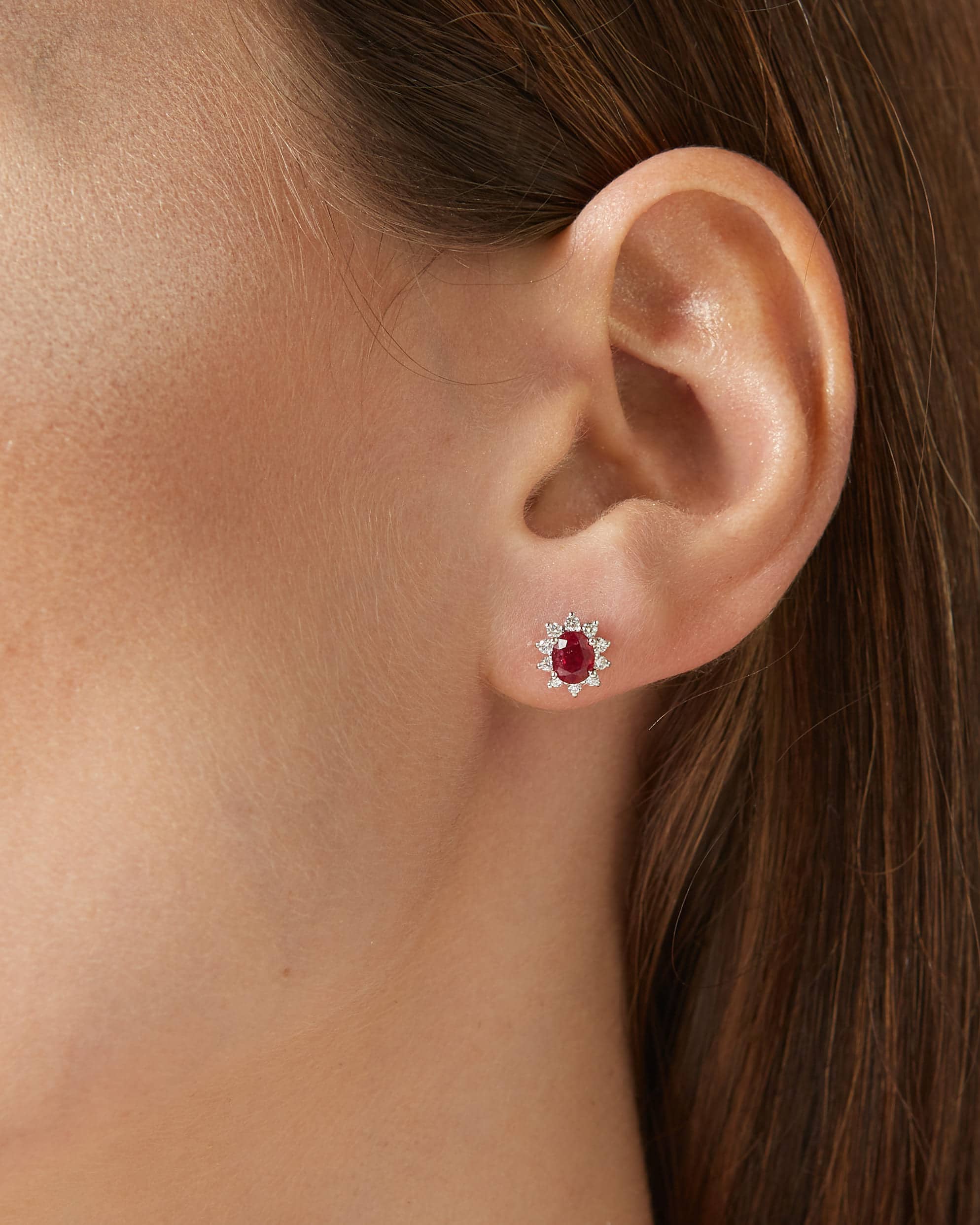 Elli's Eternal orecchini in oro bianco 18KT con rubini e diamanti