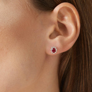 Elli's Eternal orecchini in oro bianco 18KT con rubini e diamanti