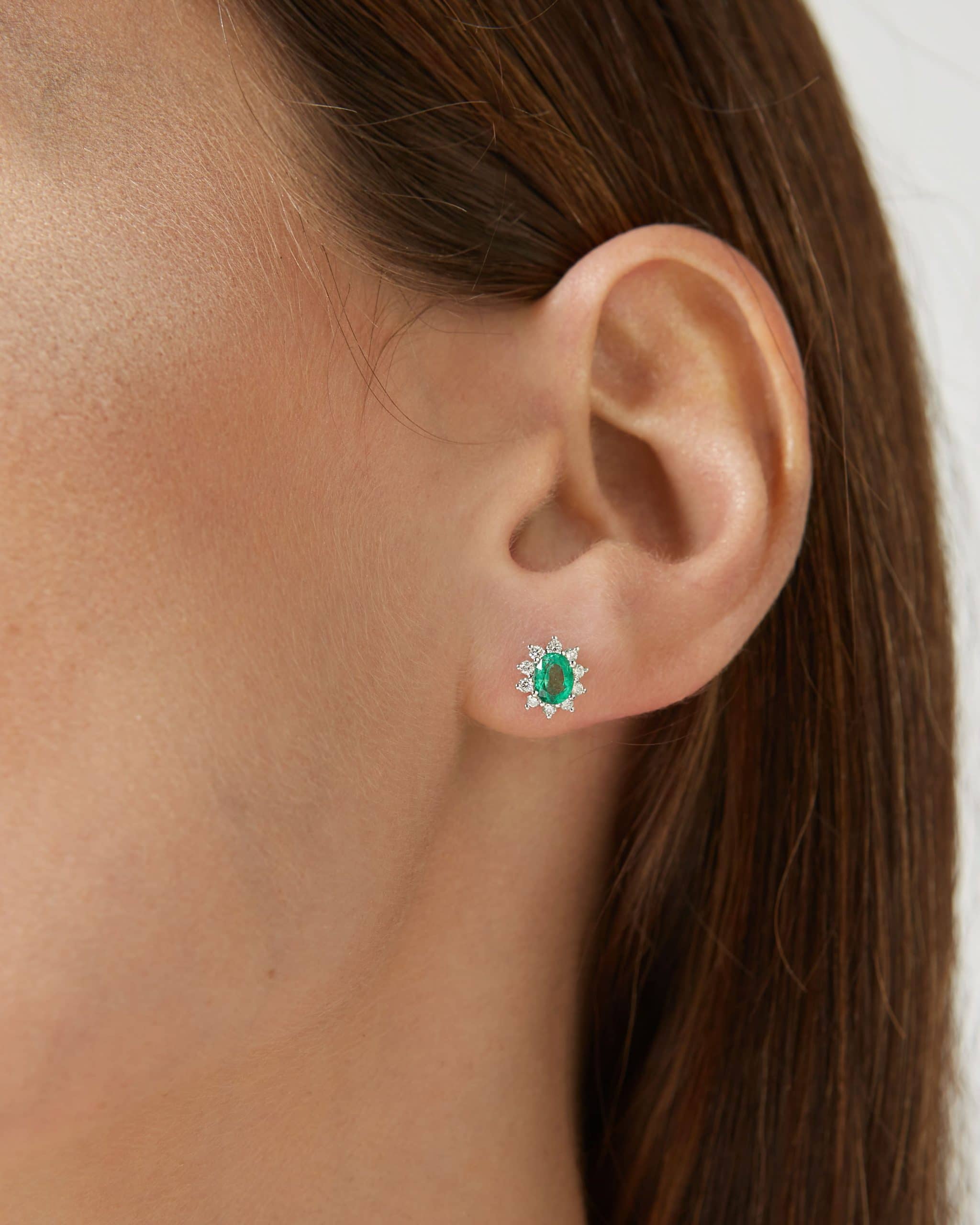 Elli's Eternal orecchini in oro bianco 18KT con smeraldi e diamanti