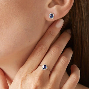 Elli's Eternal orecchini in oro bianco 18KT con zaffiri e diamanti