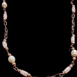 Giade collana Argento 925 rose Gold Perle e Cristalli rosa