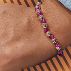 Giade bracciale Argento 925 cordino viola