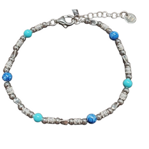 Giade bracciale Argento 925 pietre blu e turchese