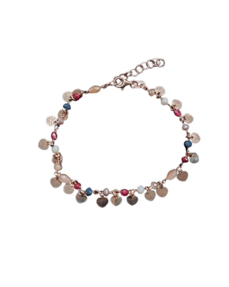Giade bracciale Argento 924 cristalli e cuori