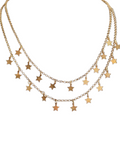Giade collana 2 fili Argento 925 placcata Oro con Stelle