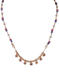 Giade collana Argento 925 Gold Rose con Pietre multicolor e stelle