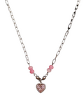 Giade collana Argento 925 con cuore rosa