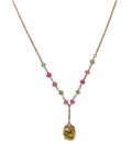 Giade collana Argento 925 placcato oro giallo e cristalli