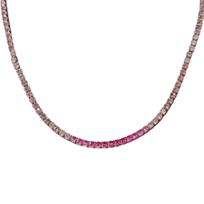 Giade collana Argento 925 Tennis fucsia