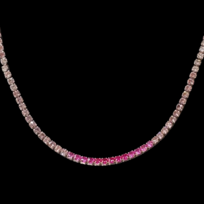 Giade collana Argento 925 Tennis fucsia