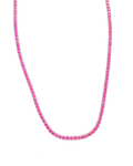 Giade collana Argento 925 Tennis fucsia