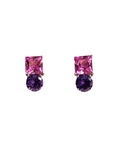 Giade orecchini Argento 925 Cristalli Viola Rosa